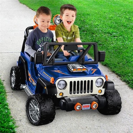 Fisher-Price Fisher-Price CBG61 Power Hot Wheels Jeep Wrangler; Blue - 12V CBG61